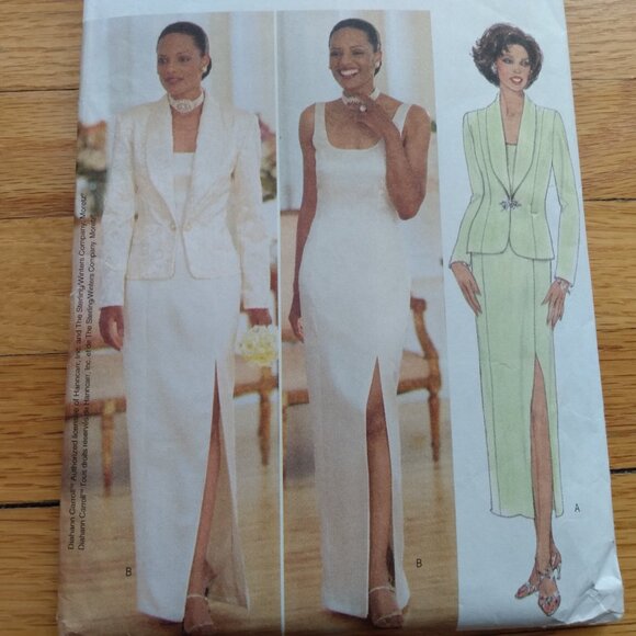 Formal Dress & Jacket Sewing Pattern Size 8-12 Diahann Carrol 5882 UNCUT - Picture 2 of 11